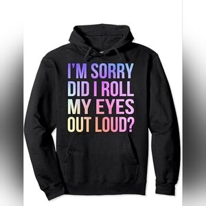 Port and Company Black Hoodie with Multicolor Humorous Text